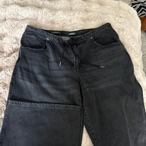 Wild fable loose wide leg Black Denim Drawstring Pants